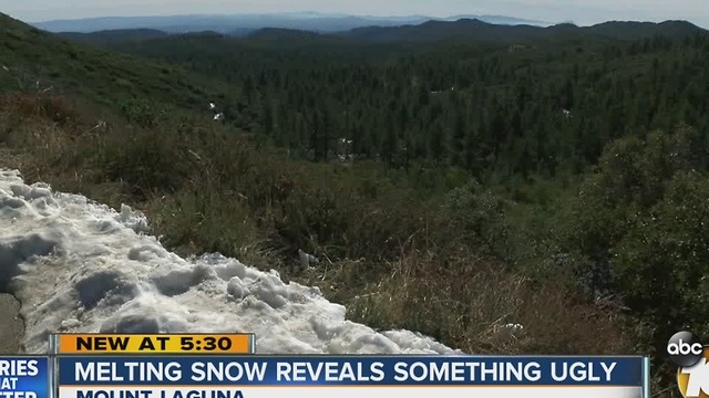 Melting snow reveals something ugly