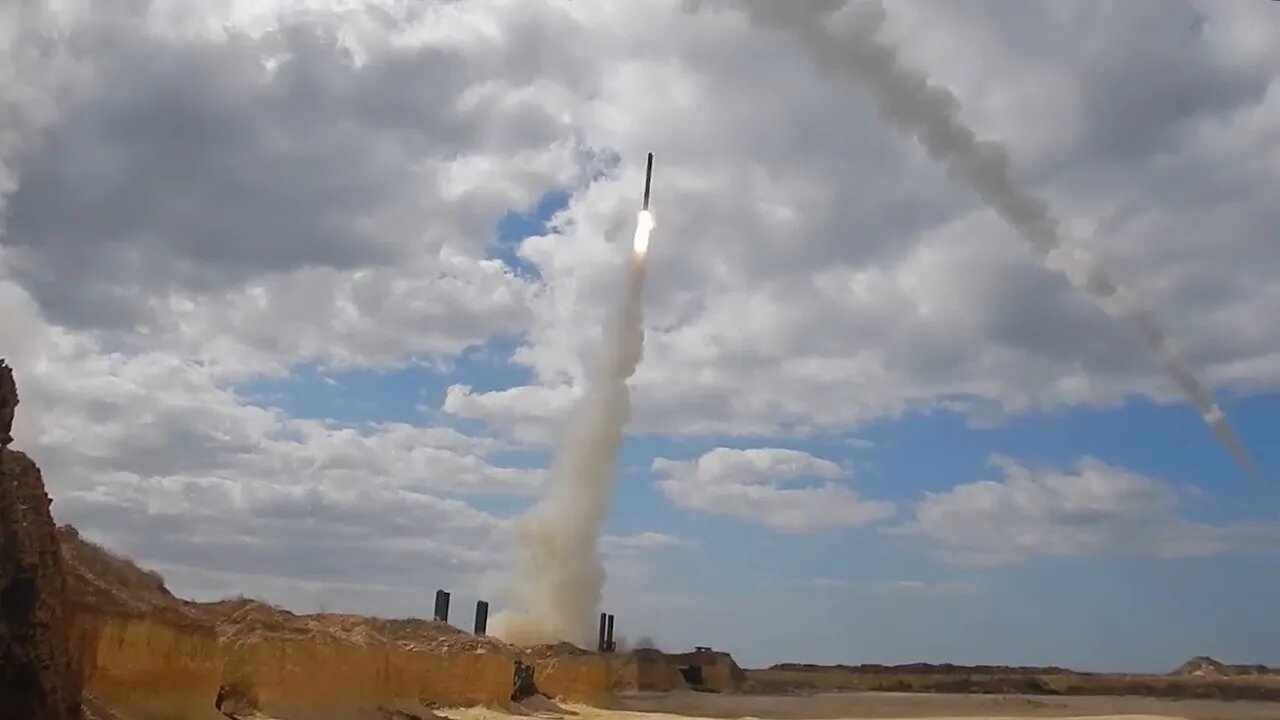 Russia's Bastion High-Precision Coastal Missile System Launching Strikes Durning Special Operation