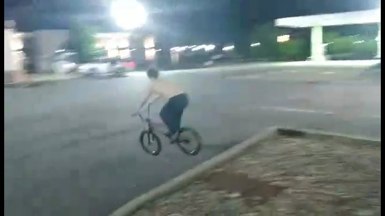 Huge flat bmx gap at work