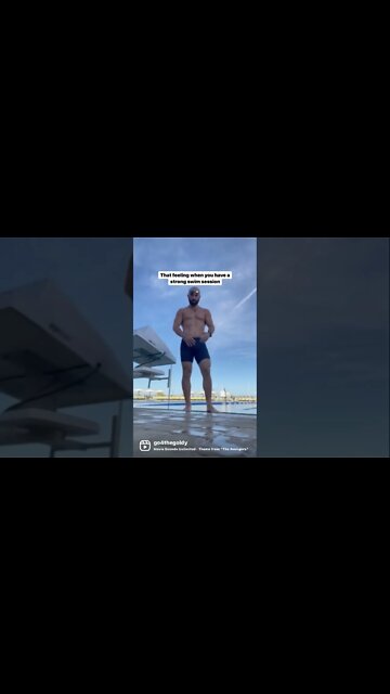 Superhero name: Goldy the Guppy🐟| Super power: OK swimmer🏊‍♂️ #comedy #avengers #shorts #triathlon