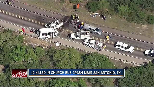 Texas trooper: 12 dead, 3 injured in church van-truck crash