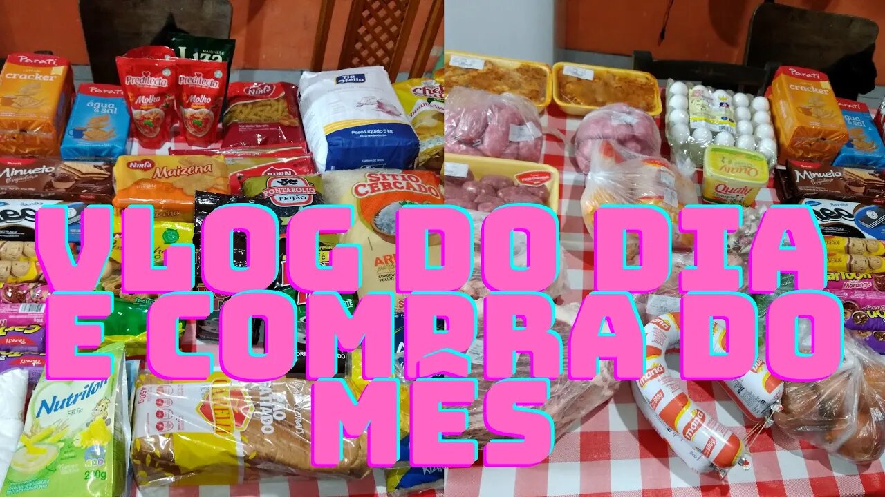 Vlog do dia com chuva e frio- Compra do mês com valor total.