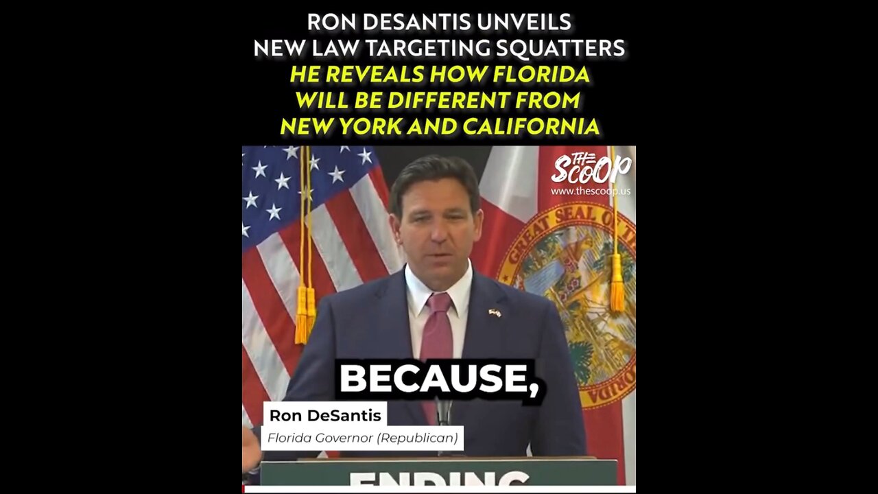 Captioned - FL Governor DeSantis signed new law against squatters