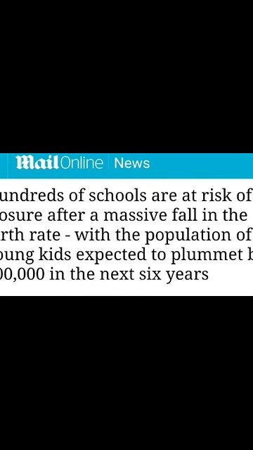 Massive fall in birthrate means schools may close