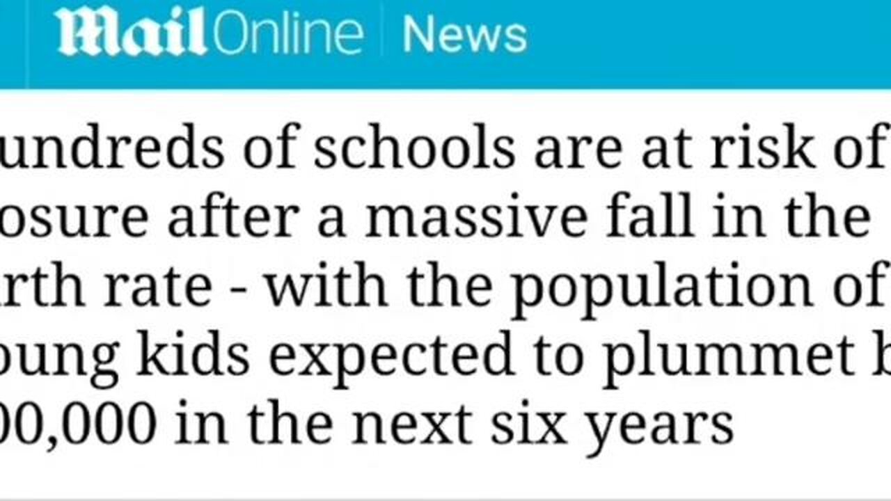 Massive fall in birthrate means schools may close