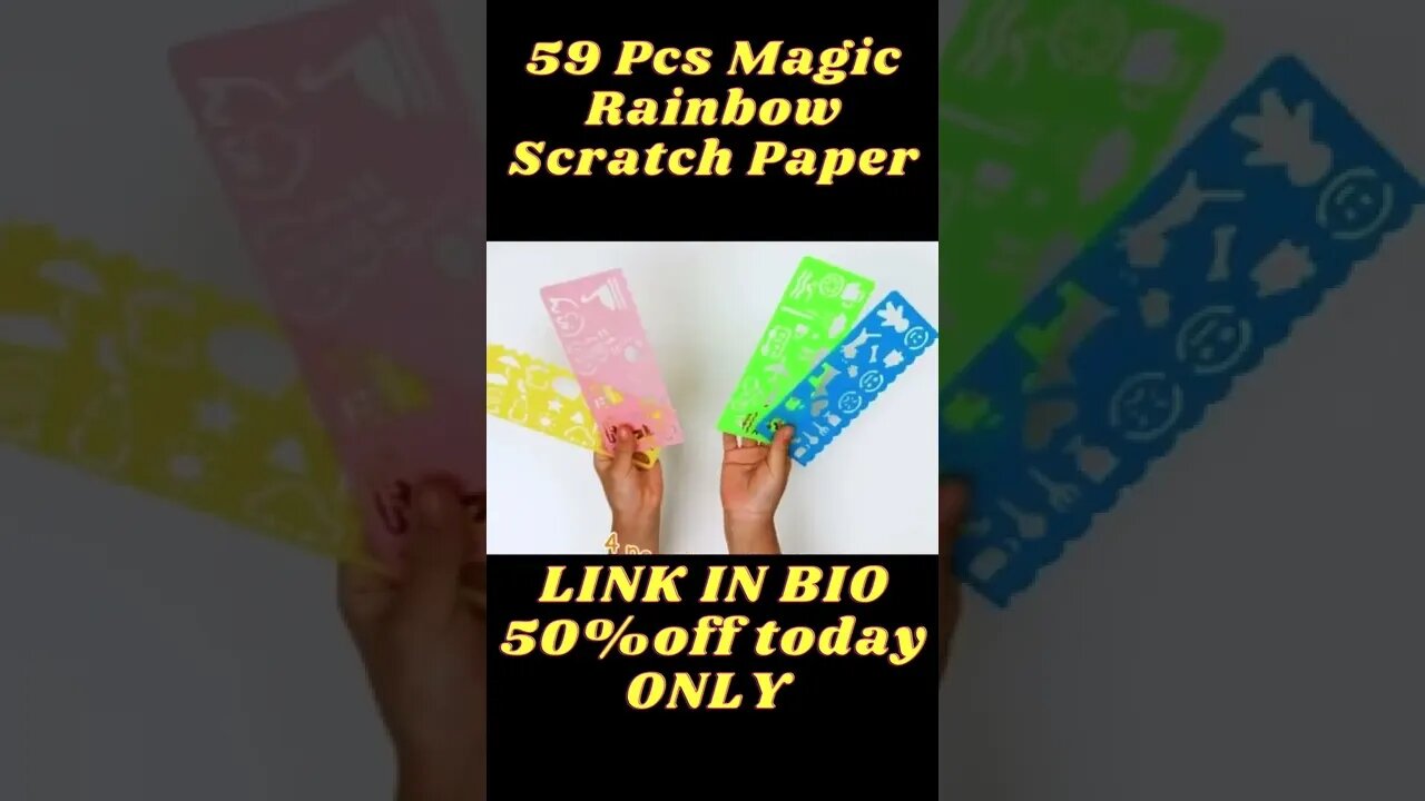 59 Pcs Magic Rainbow Scratch Paper 50% off TODAY ONLY #shorts