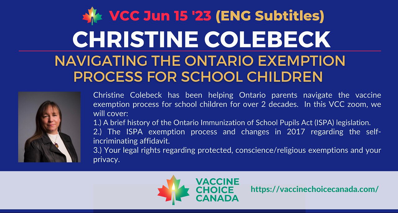 ONTARIO CHILDREN EXEMPTION PROCESS - Christine Coleback (ENG Subtitles)