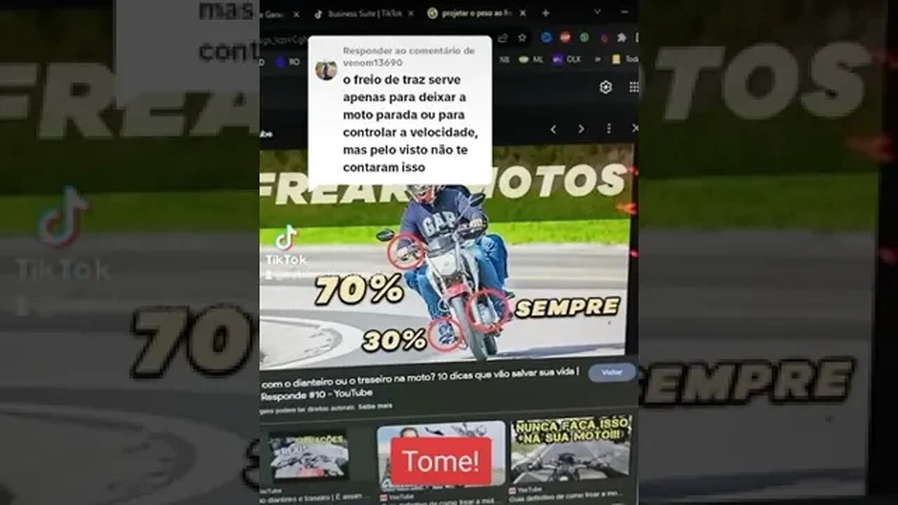 "O freio traseiro serve apenas com a moto parada" Hahahaha meu DEUS !!