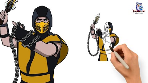 How To Draw Scorpion Mortal Kombat - Undead Ninja