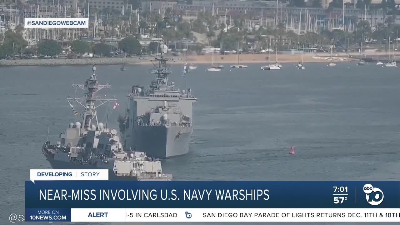 Navy investigates after a close call between ships