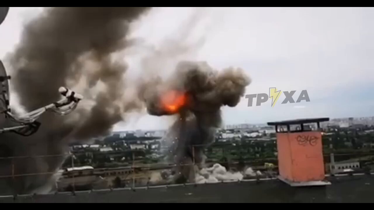 Russian missile strikes on the Darnytsky railcar repair plant in Kiev