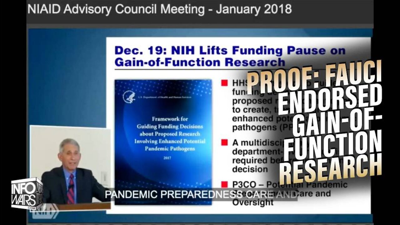 Caught Red-Handed: See Video Proof of Fauci Endorsing Gain of Function Research