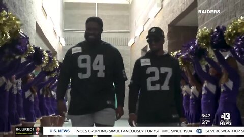 Raiders players visit Grant Sawyer Middle School looking to inspire the youth