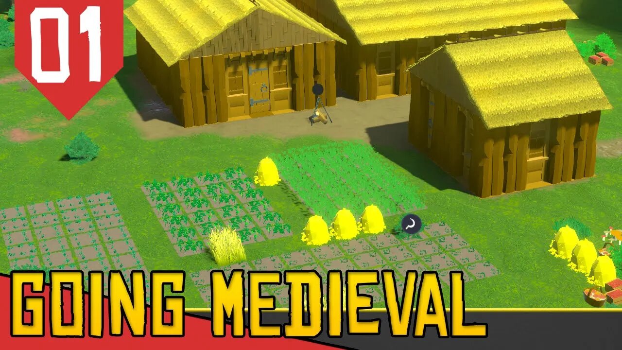 Inicio do POVOADO MEDIEVAL do GATO! - Going Medieval #01 [Série Gameplay Português PT-BR]