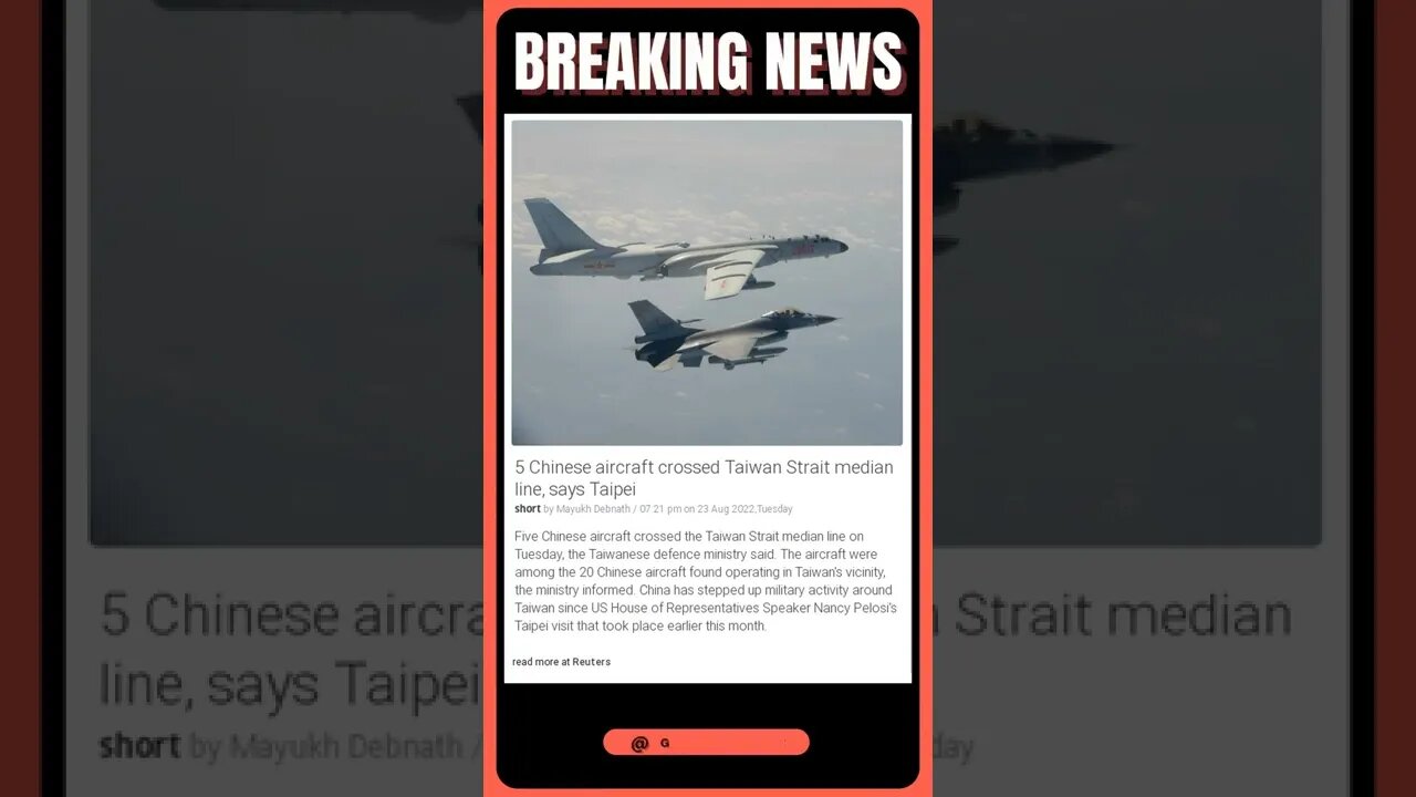 Live News: 5 Chinese aircraft cross Taiwan Strait median line in show of force #shorts #news