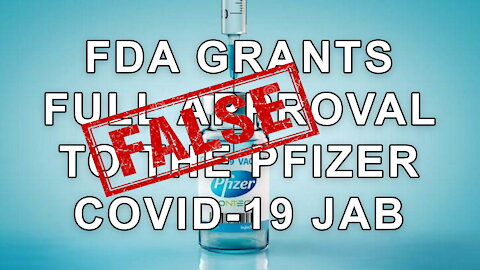 URGENT! FDA has NOT approved CURRENT vaccines!