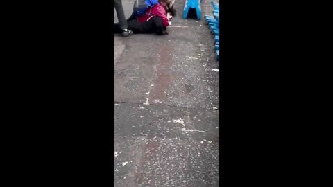 Thief Crys While Old Lady Chokes Him Out