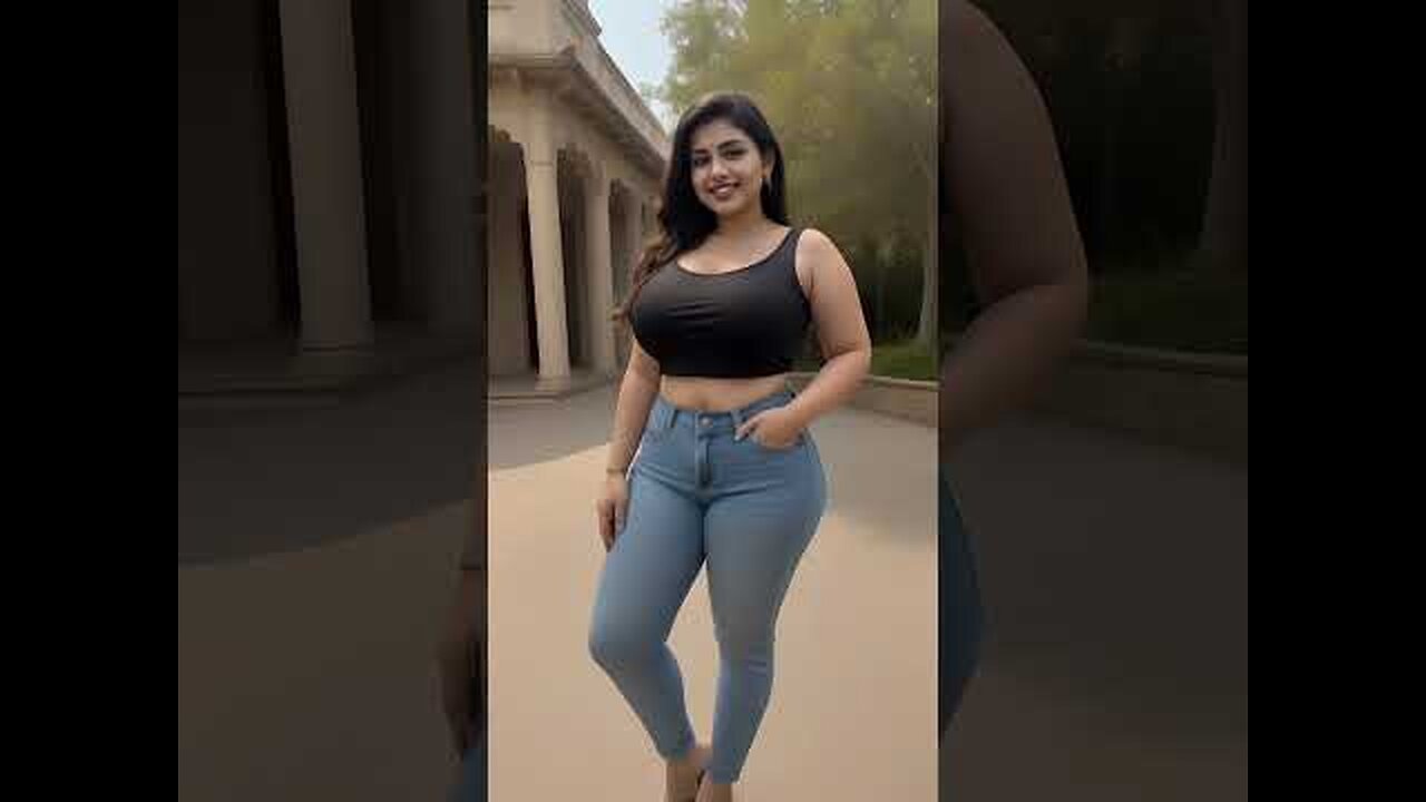 [4k] Al Beauty Art Indian lookbook Model jeans tops Full body cover