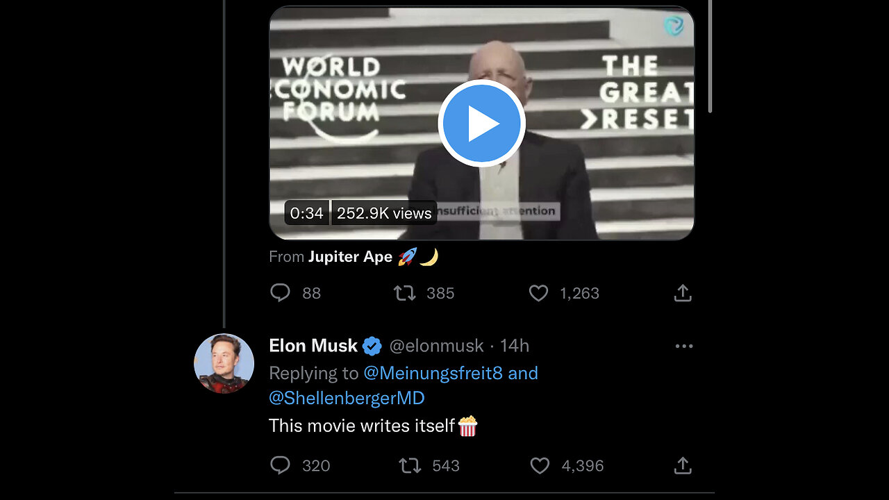 WEF Klaus Schwab: “Predicts” a Major Cyber Attack that will Shut Down Power Supply Around the World- Elon Musk “This Movie Writes Itself 🍿