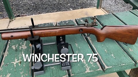 Winchester model 75 target at the range. 1946