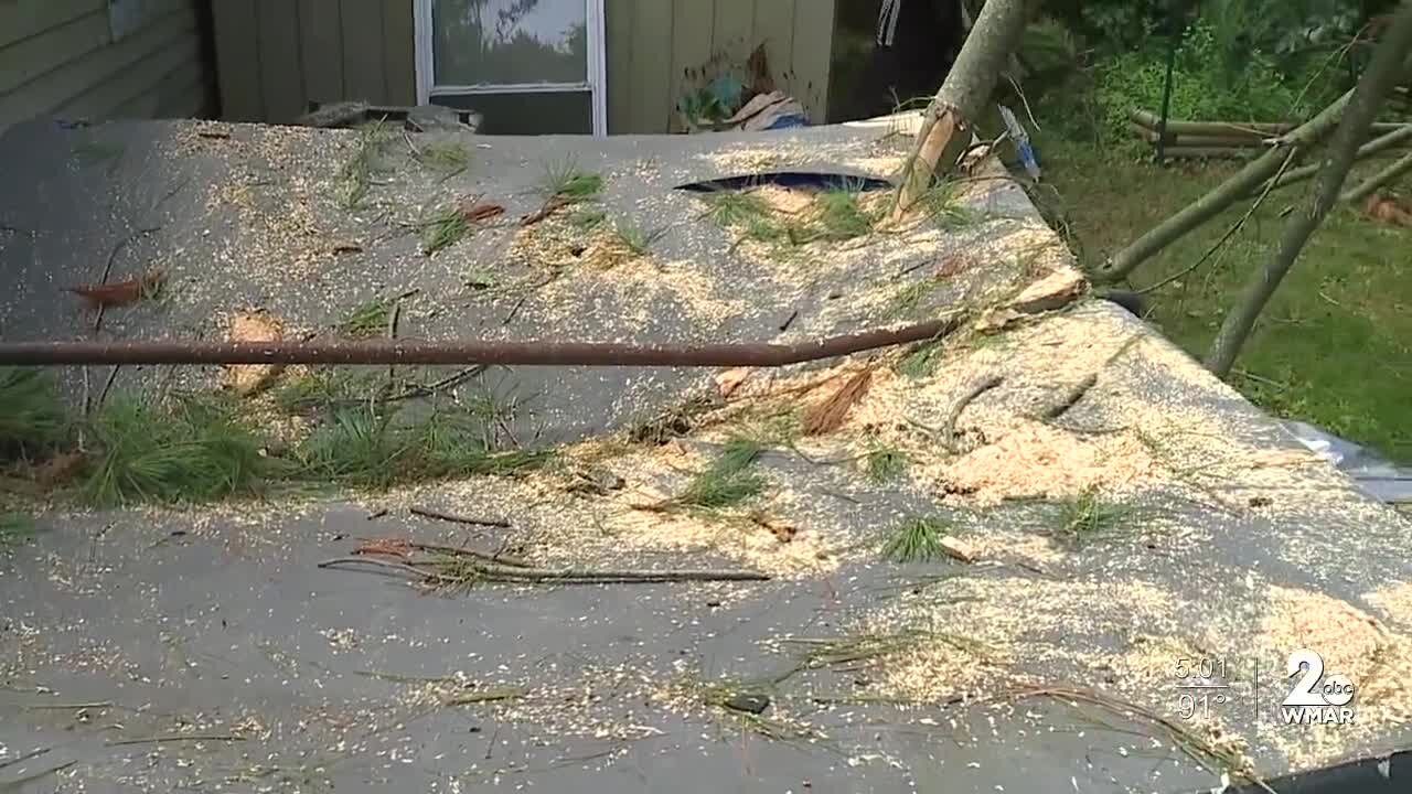 Residents clean up after NWS confirms EF-1 tornado hit neighborhood near Bowie