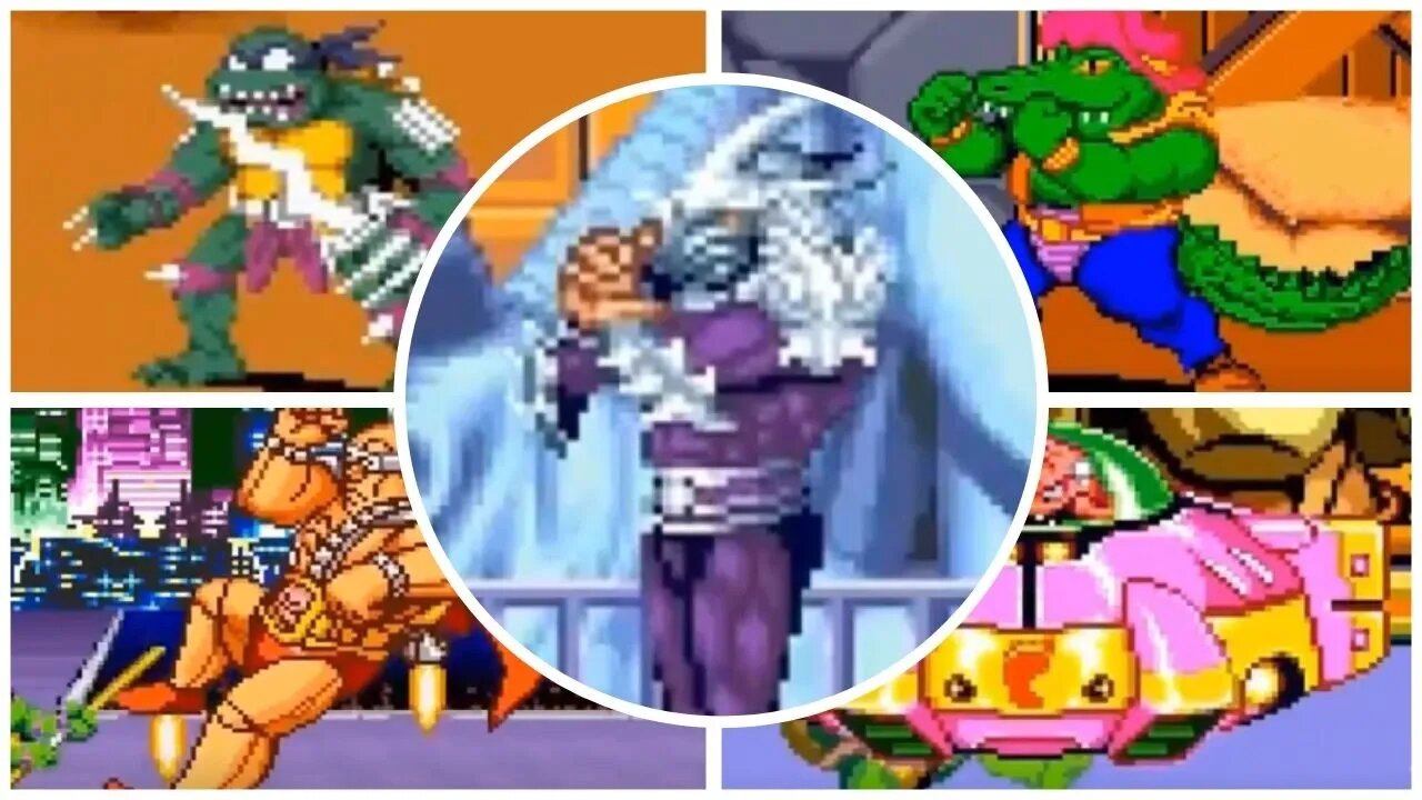 Teenage Mutant Ninja Turtles IV: Turtles in Time - All Bosses & Ending (SNES)