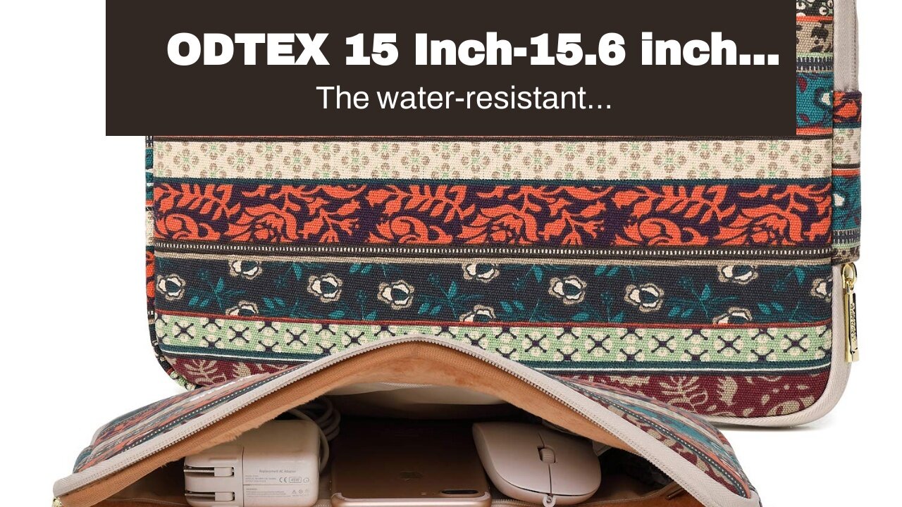 ODTEX 15 Inch-15.6 inch Laptop Bag Water-Resistant Sleeve Case and Shockproof Carrying Bag with...