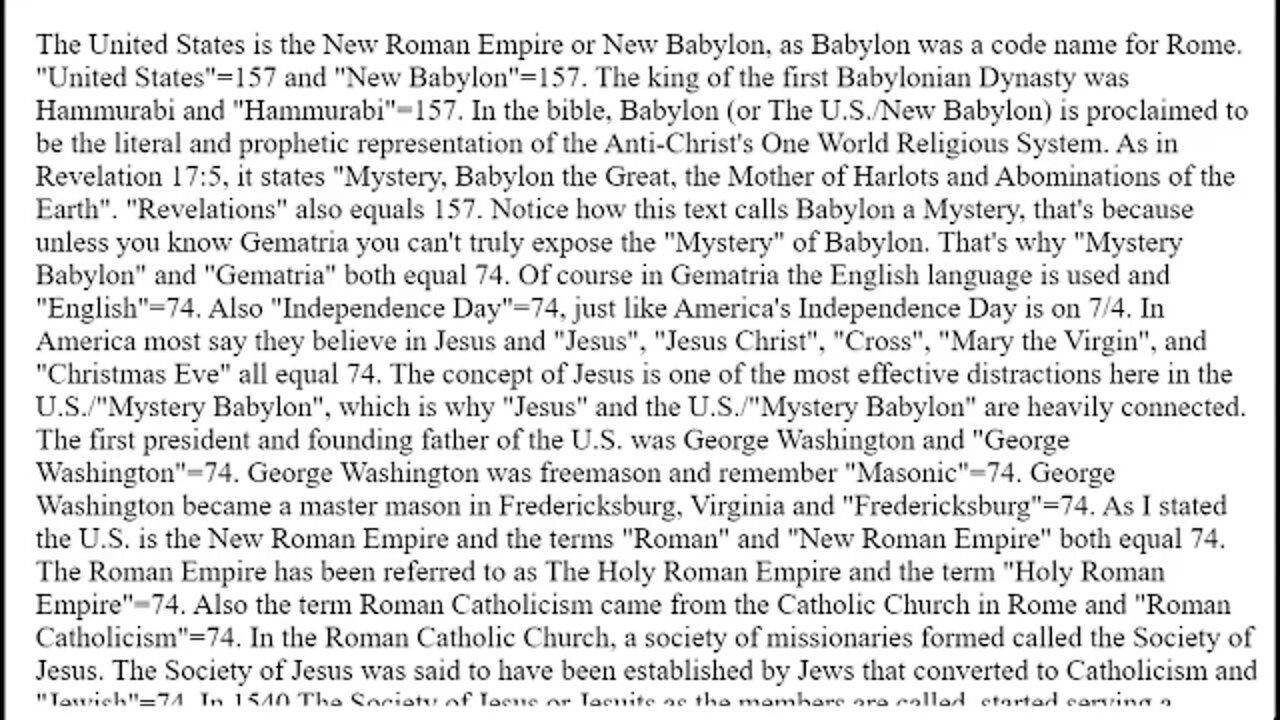 The United States is the New Roman Empire/New Babylon controlled by the Jesuits Part 1 #gematria