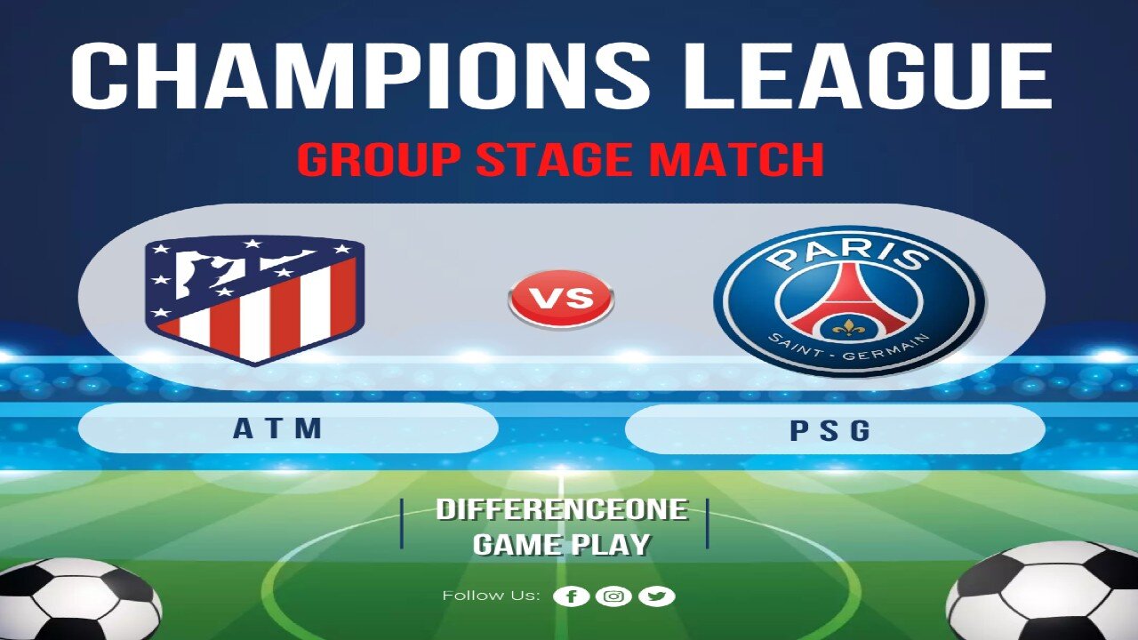 Champions League match between Atletico Madrid vs PSG