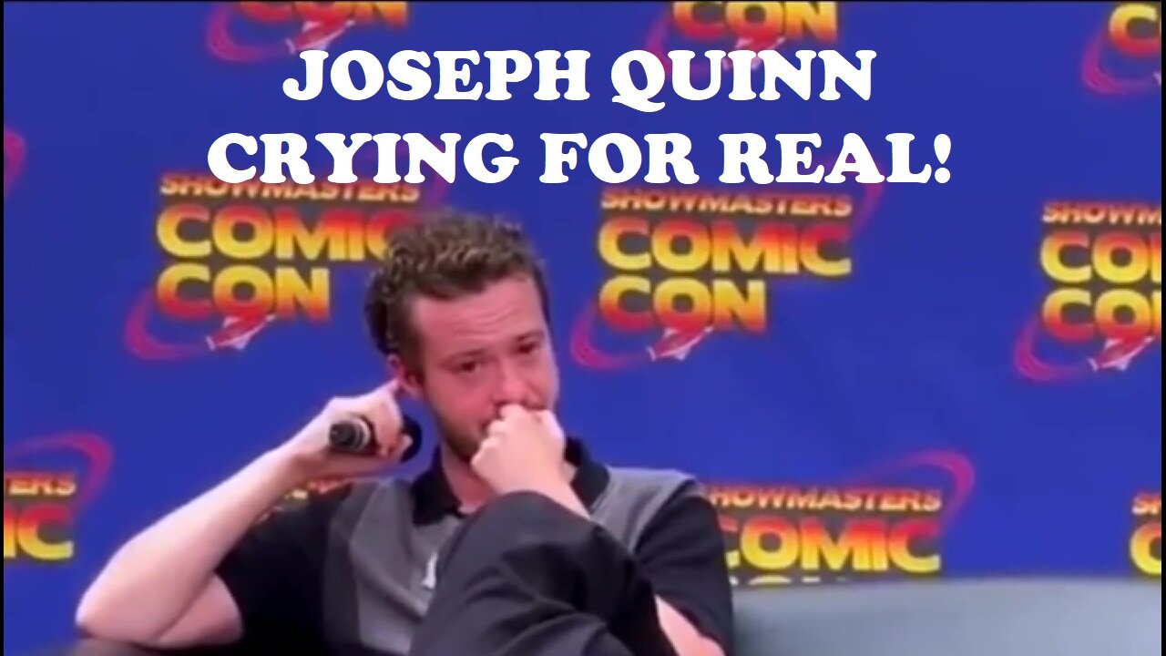 Joseph Quinn is crying for real this time, at Comic con