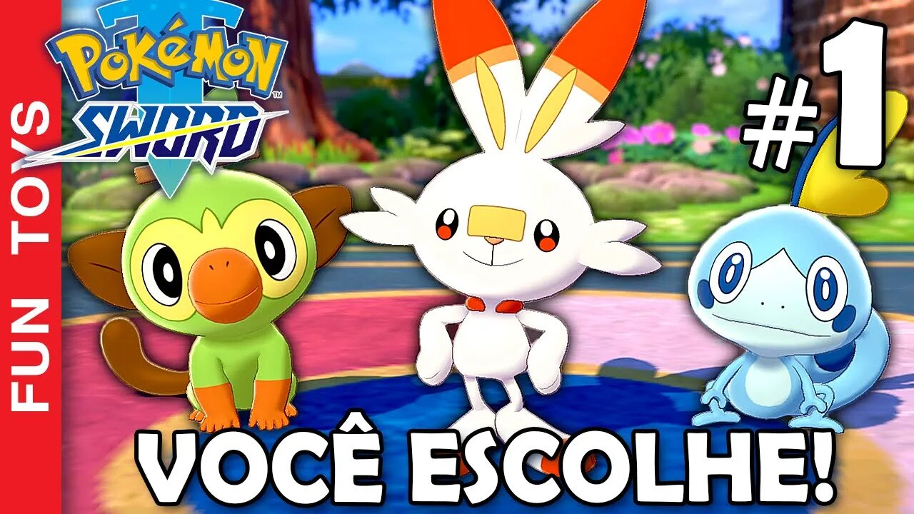 Pokémon Sword #1 - NOVO JOGO DE POKÉMON! VOCÊ ESCOLHE qual Pokémon eu vou usar neste jogo! 🌱 🔥 💧