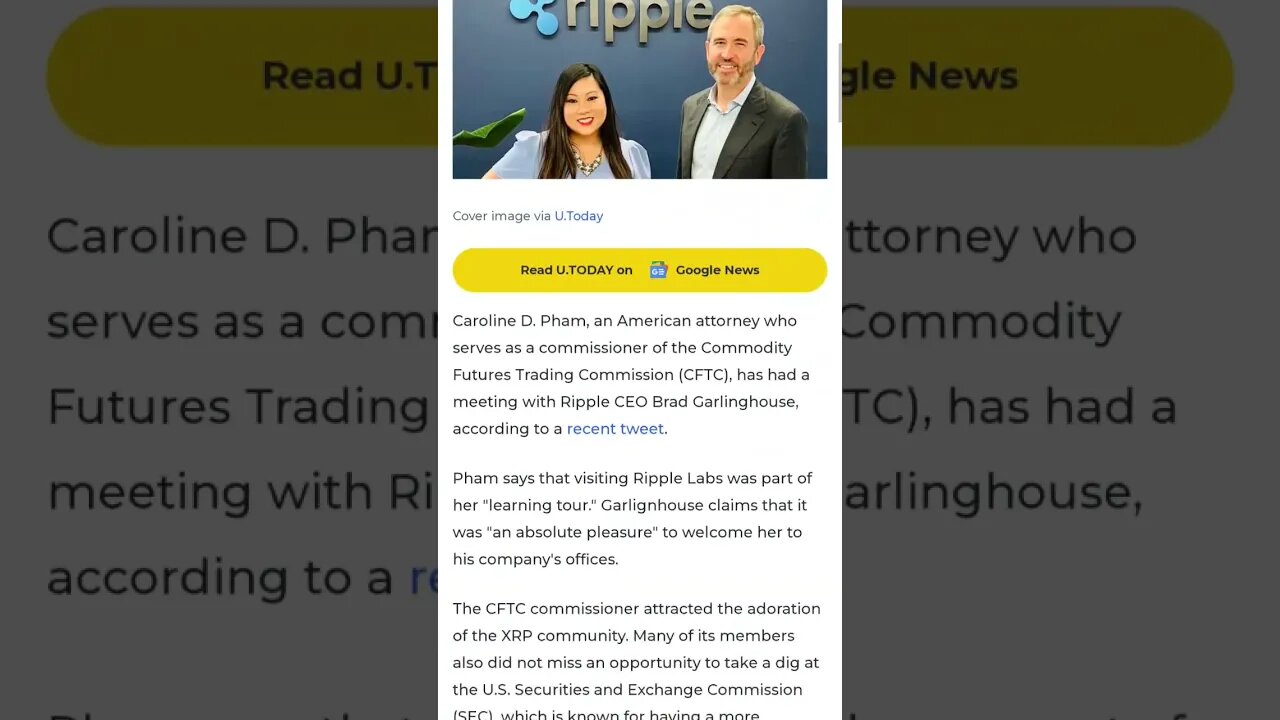 Ripple And CFTC Commissioner Have A Meeting... Probably Nothing 👀