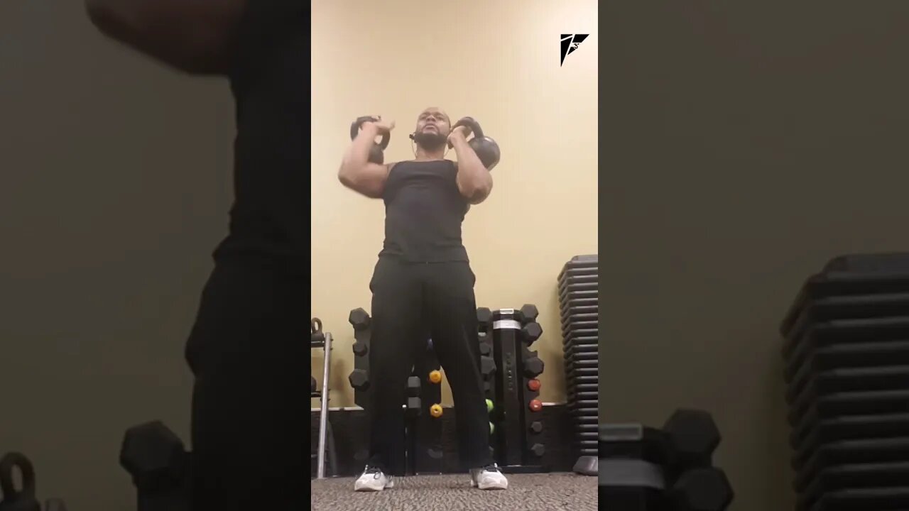 Standing Alternate Single Arm Overhead Press with Kettlebells