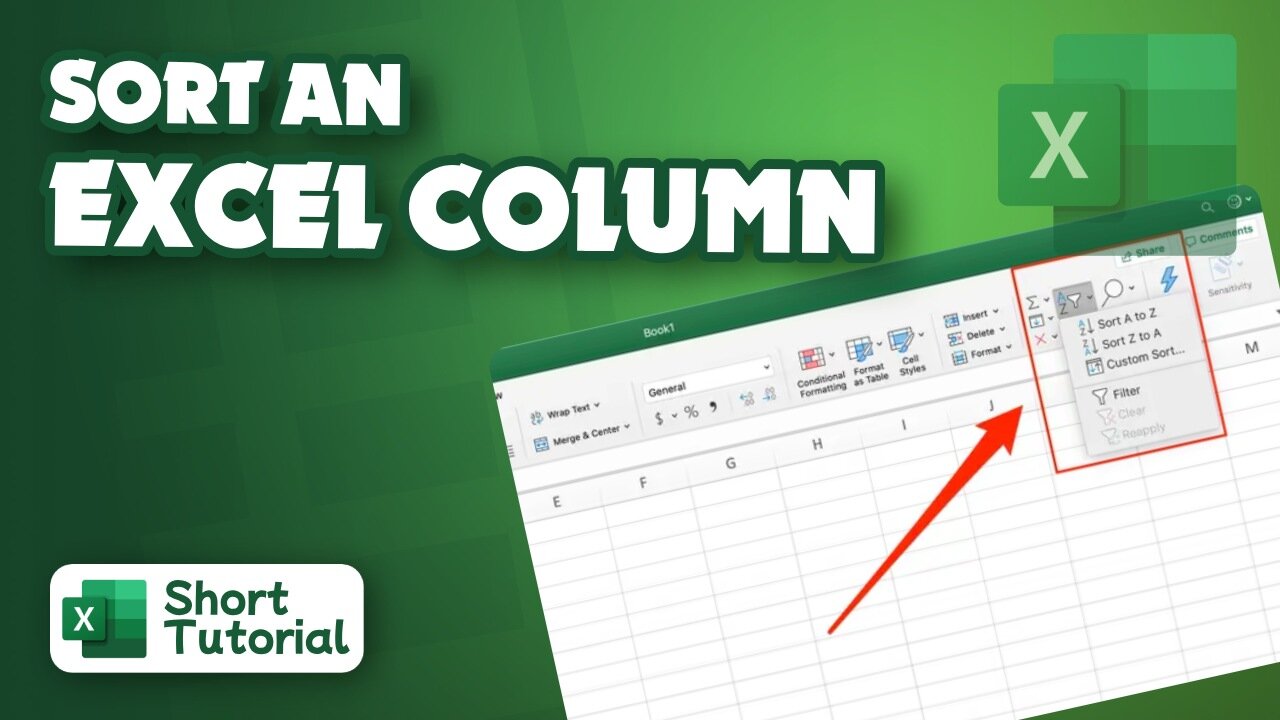 How to sort an Excel column