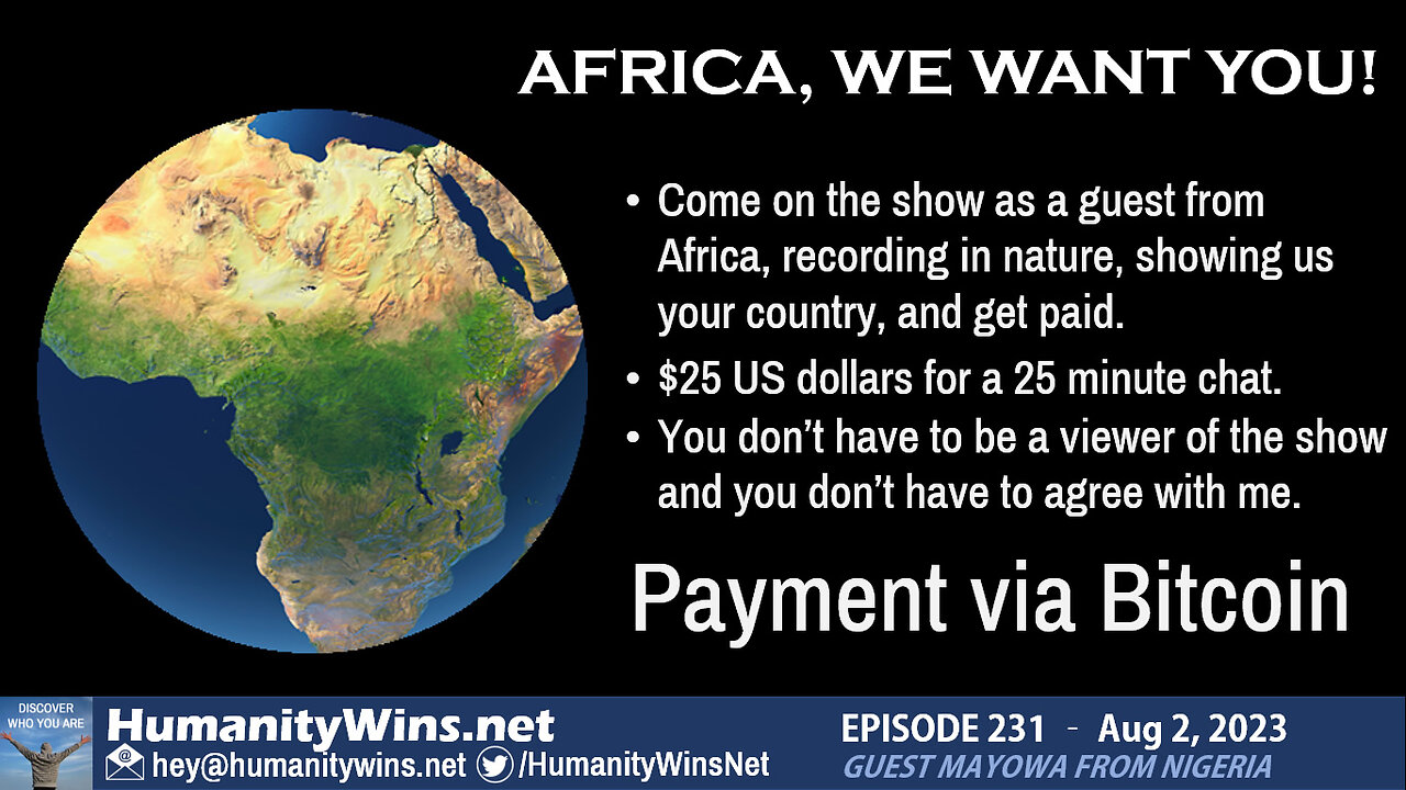 Episode 231 - Guest Mayowa from Nigeria: Africa you are on the show!