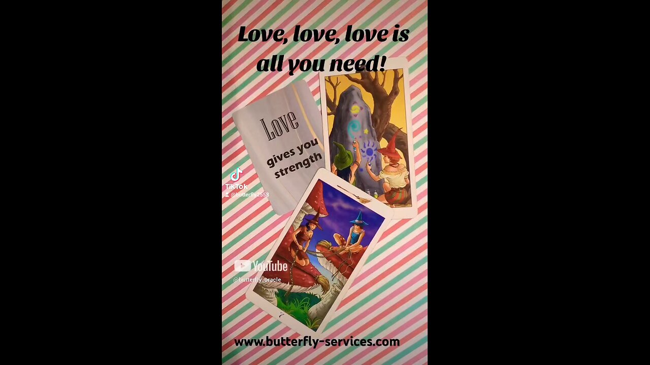 Love, love love is all you need! Be creative! Butterfly Insightful Daily Tarot