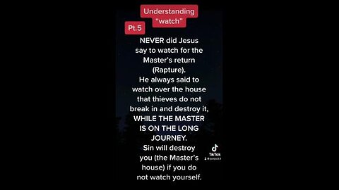 Understanding The Word Watch As Jesus Used It For His Return