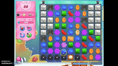 Candy Crush Level 1735 Audio Talkthrough, 1 Star 0 Boosters