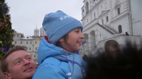 Russian children glad to meet the President of Russia, Vladimir Putin