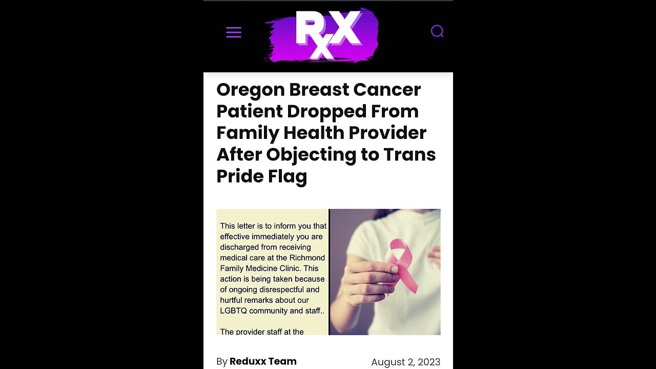 Cancer patient DENIED TREATMENT for objecting to Pride Flag!