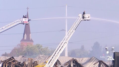 Meals and supplies are being collected for firefighters on scene of the Menominee, MI paper mill fire