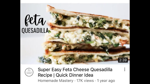 Feta cheese quesadilla homemade recipe