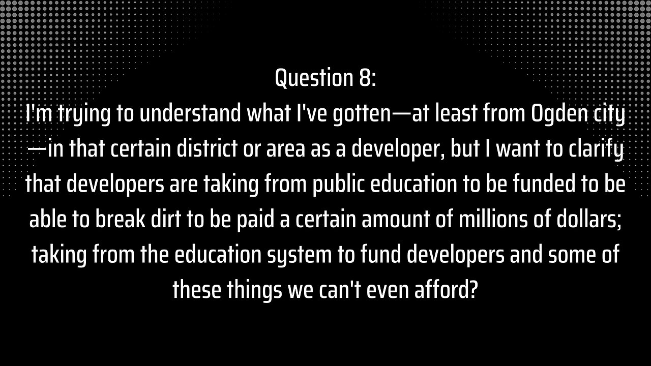 Special Districts: Question 8 - Is Money Taken From Education to Pay for Developments?