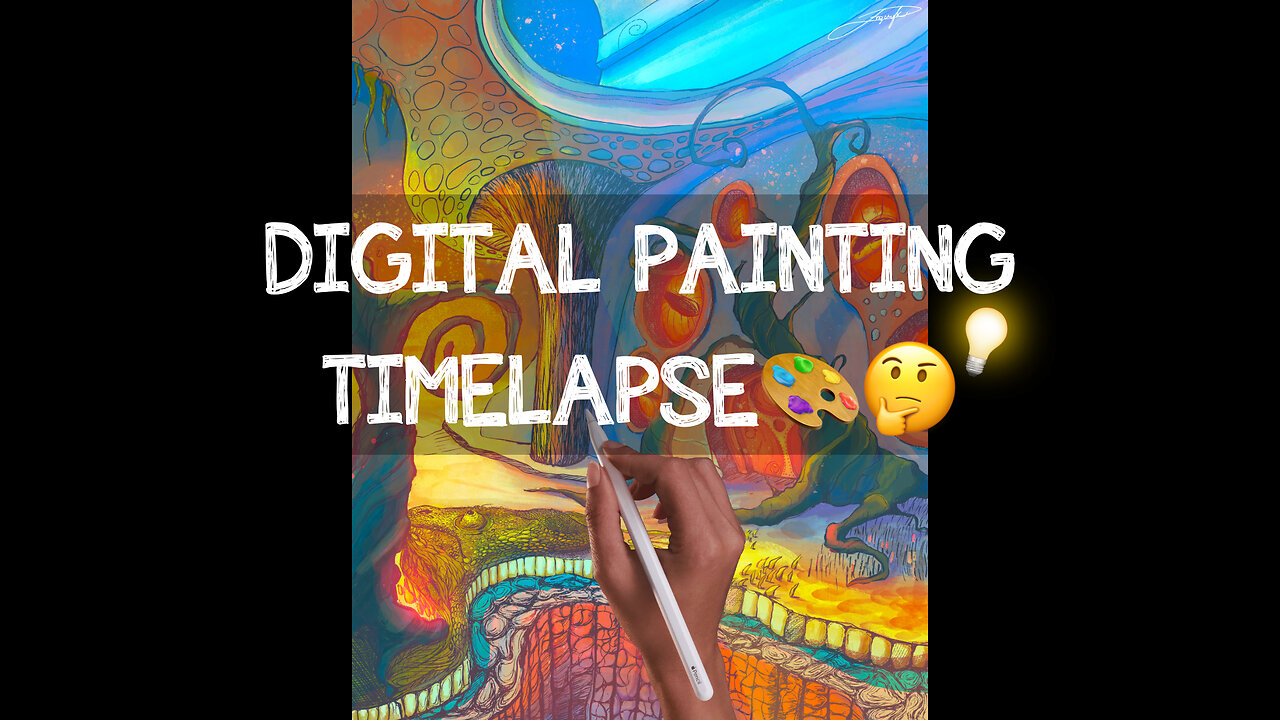 How to do digital painting using Procreate🌳🎨🌱🏘️🥁🎼