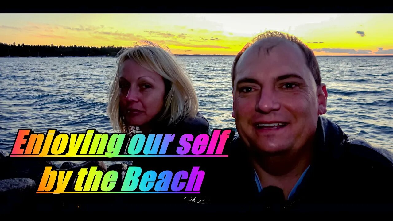 Enjoying our self by the Beach as the Sun is Setting Nomad Outdoor Adventure & Travel Show Vlog#44