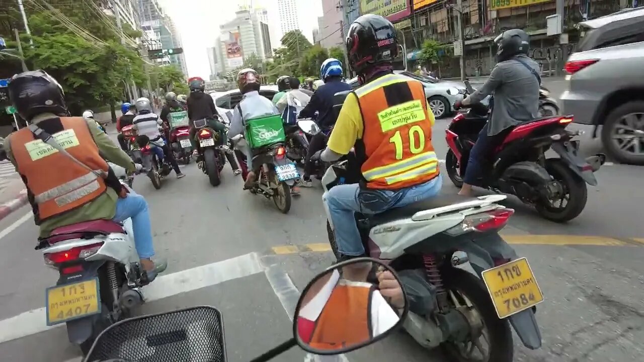 Asoke to Central World Bike Taxi | Walking Vlog | HD | #Bangkok #Thailand 2022 #Travel