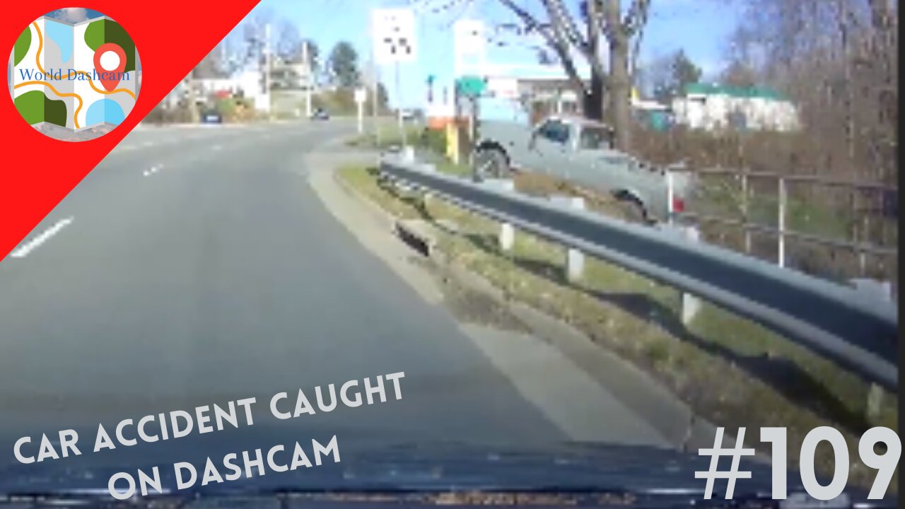 A Car With Nobody In It Rolls Into Ditch From Petrol Station - Dashcam Clip Of The Day #109