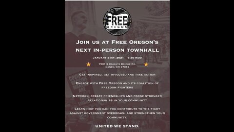 Free Oregon In Person Town Hall - January 22'