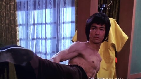 Cross kick Studio Films Bruce Lee picture Crane style form Enter the Dragon