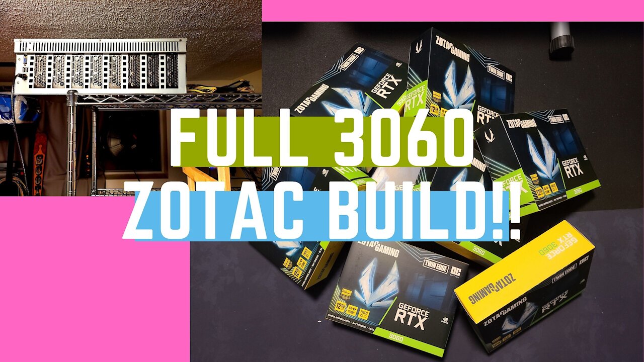 Full Zotac 3060 Build. 8 cards hashing at 187 MH on raven